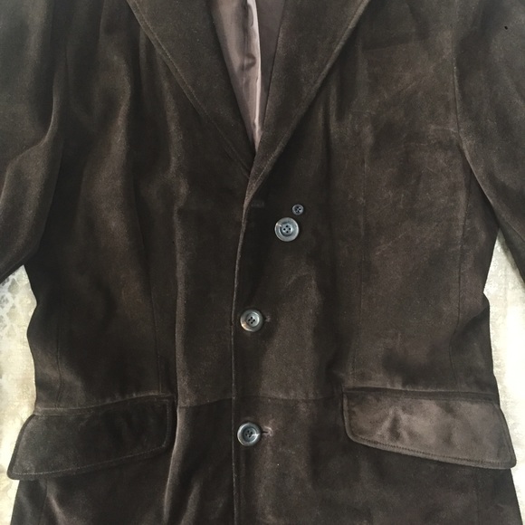 Mens Small HUGO BOSS Brown Suede Larian Coat - Picture 10 of 11